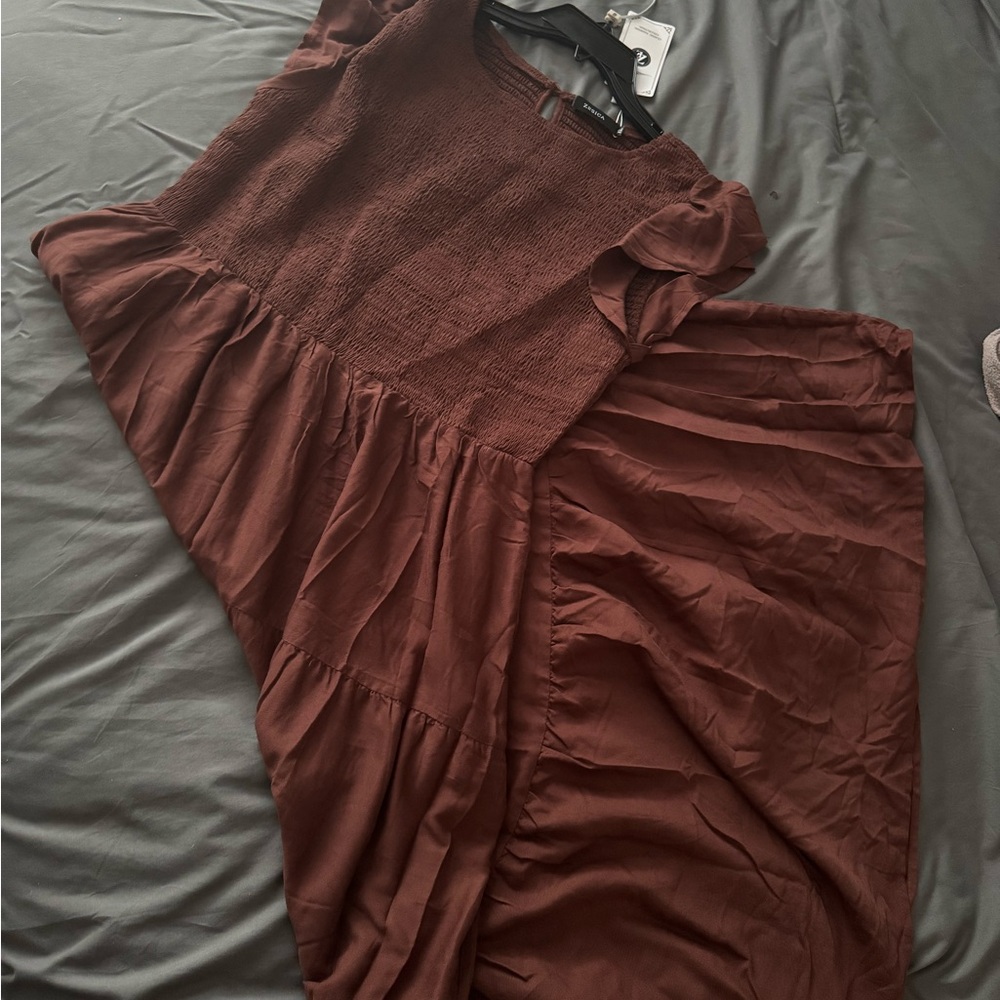 Elegant Brown Women's Dress
